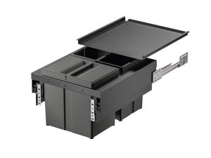 Pojemnik na odpady, Häfele Utensio WB10 Plus, montaż za frontami, do przykręcenia do ścianki bocznej, 2 x 8 litrów, 1 x 17 litrów, do szafek o szerokości 450 mm HÄFELE 50191002