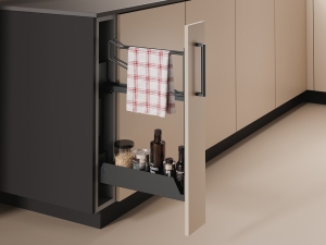 Wysuwka  reling na ręczniki, Häfele Utensio ST10 Plus Towel Base Półka antracytowa, do szafki o szerokości 150 mm, lewa HÄFELE 54900012