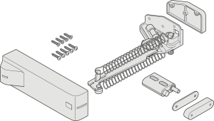 Mechanizm otwierania, Häfele Slido F-Fold61 25A / 50A do drzwi przesuwno-składanych z uchwytem i bez (Push-to-Open), wykonanie lewe HÄFELE  409.36.012