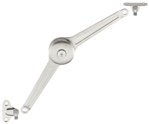 DUO forte 28mm, zestaw kompletny do klap drewnianych lub klap z ramą aluminiową o szerokości od 45 mm, montaż Euro wkrętami, kolor NIKIEL HÄFELE 37366633