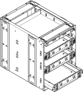Kontener stalowy, Häfele Quick-Kit-600, moduł wysokości 1-3-3-3 głębokość kontenera T: 758 mm, 1 komplet  Häfele 42968413