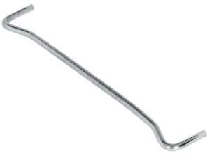 Wspornik półki pałąkowy, do półek drewnianych, do wkładania w otwór Ø 5 mm. do niewidocznego mocowania półki wpuszczanej, długość: 224 mm, niklowany HÄFELE 28273716