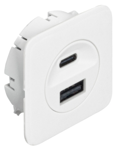 Ładowarka USB, Häfele Loox5, 24 V, gniazda ładujące USB-A i USB-C, kolor BIAŁY HÄFELE Loox5 83373829
