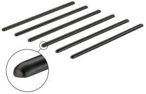 Relingi ochronne, proste, wymiary: 13 x 7 mm do mebli i blatów roboczych, montaż: samoprzylepny, grafitowy, długość: 300 mm  HÄFELE 80890300