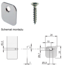Metalowa płytka do zatrzasków z magnesem PRZYKRĘCANA HÄFELE 35612006