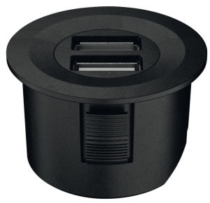 Podwójne gniazdo USB do podłączenia GSM max15W/5V OKRĄGŁA k CZARNY HÄFELE 83373751