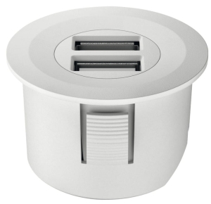Podwójne gniazdo USB do podłączenia GSM max15W/5V OKRĄGŁA k BIAŁY HÄFELE 83373752