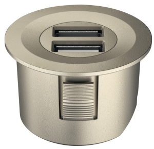 Podwójne gniazdo USB do podłączenia GSM max15W/5V OKRĄGŁA k NIEKIEL SATYNA HÄFELE 83373753