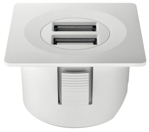 Podwójne gniazdo USB do podłączenia GSM max15W/5V KWADRATOWA k BIAŁY HÄFELE 83373755